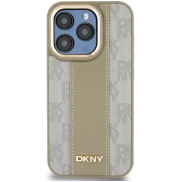 DKNY mākslīgās ādas rūtains MagSafe vāks iPhone 15