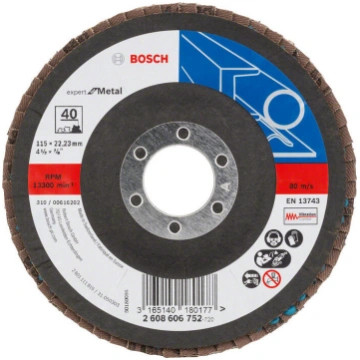 Slīppap.slīpšķ.metal D 115 mm, K 40, 1 gab., Mazām