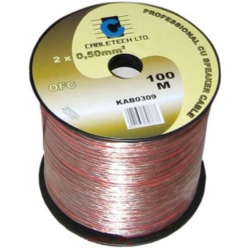 Akustikas vads 2x0.5mm² dzidrs CABLETECH