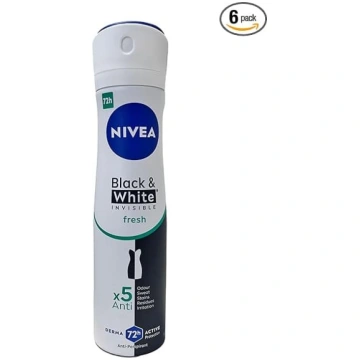 NIVEA Black & White Invisible Fresh Spray 6 x 150