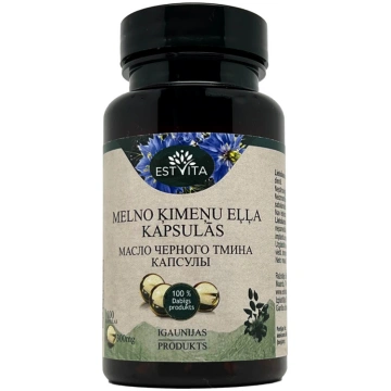 ESTVITA MELNO ĶIMEŅU EĻĻA KAPSULAS N100