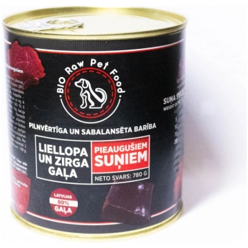 Liellopa un zirga gaļa pieaugušiem suņiem