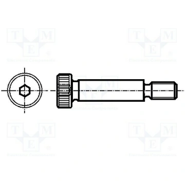 Shoulder screw; steel; M4; 0.7; Thread len: 8mm; h