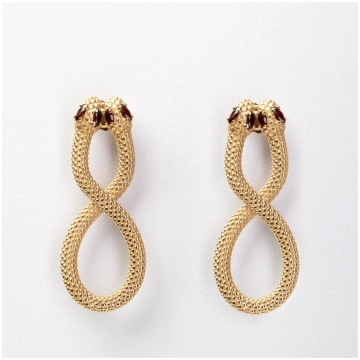 INFINITUM - drop earrings with garnet stone - Uniq