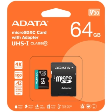 Adata microSD atmiņas karte Premier Pro 64 GB UHS1