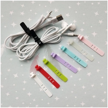 Silicone cable tie - purple - Organizer - fastenin
