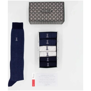 Wall Street Box of 6 knee high socks - 2x Micro ri