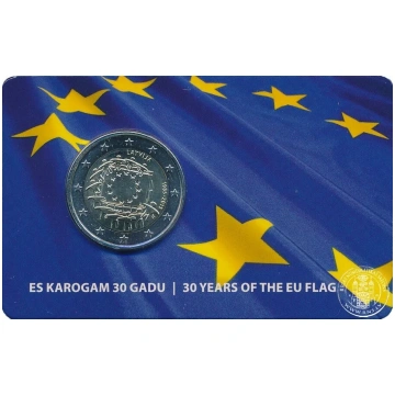 Latvija, 2 Euro 2015, ES karogam 30 gadu (BU) (coi