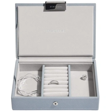 Stackers Dusky Blue Mini Jewellery Box ANEB06XHMVM