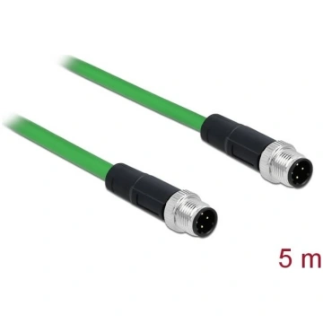 DELOCK Netzwerkkabel M12 4 Pin D-kodiert ST zu ST 