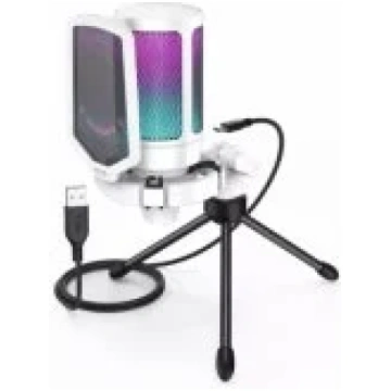 Fifine AmpliGame A6V RGB White Mikrofons datoram A