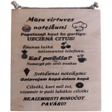 Koka dekors "Mani virtuves noteikumi"