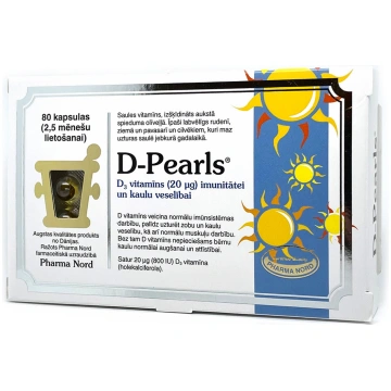 D-Pearls® D3 vitamīns 20 µg (800 IU) kapsulas N80