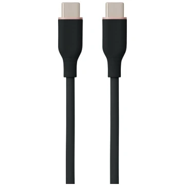 Silicone Cable USB Type-C - Type-C, 100W, (black, 