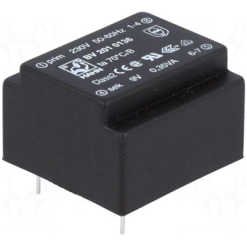 Transformer: encapsulated | 0.35VA | 230VAC | 9V |