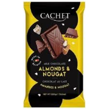 CACHET piena šokolādes tāfelīte ar mandelēm un nug