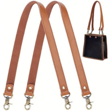 2pcs 22in Brown Purse Strap Handles, Crochet Bag S