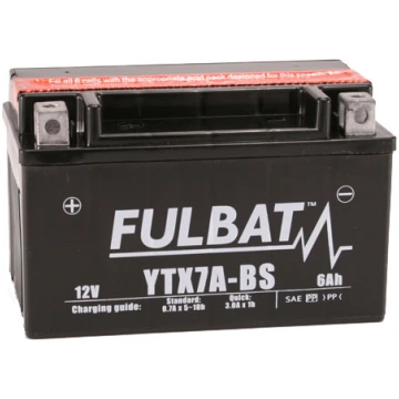 Moto Akumulators Fulbat AGM YTX7A-BS 6Ah,12V, (+ -