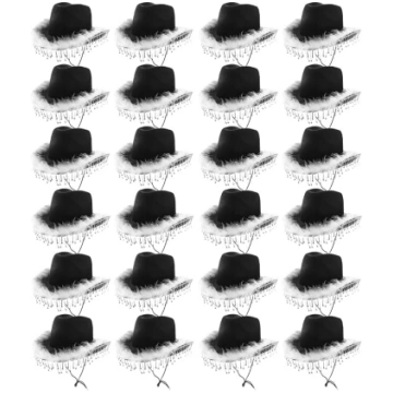 Pieaugušo filca Cowgirl cepure Marabou apdares Dia