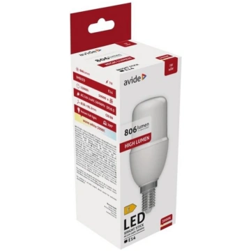 Avide LED spuldze 7W T37 E14 3000K