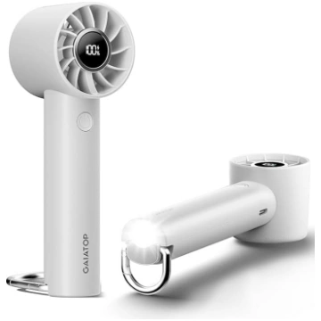 gaiatop uzlādējams turbo rokas ventilators ar LED