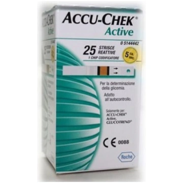 ACCU CHEK ACTIVE STRIPS 25PZ