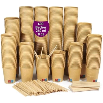 GoBeTree 400 Kraft papīra krūzes 240 ml 8 oz ar ko