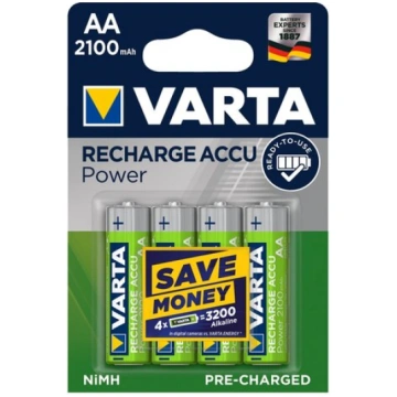 Uzlādējamas Varta baterijas AA 2100 mAh 4 gab