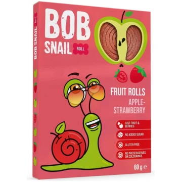 Ābolu un zemeņu rullīši BOB SNAIL, 60g