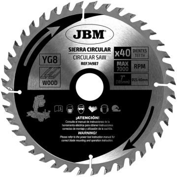 Zāģa ripa 40z 185mm kokam, JBM