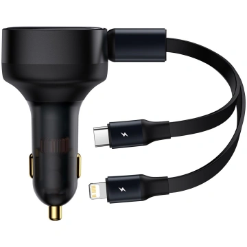 2in1 USB -C -C + iPhone Lightning automašīnas lādē