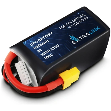 EXTRALINK LIPO BATTERY 850MAH 3S WITH XT30 100C FO