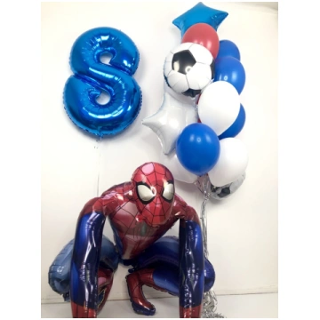 Hēlija balonu kompozīcija "Cipars un balonu pušķis