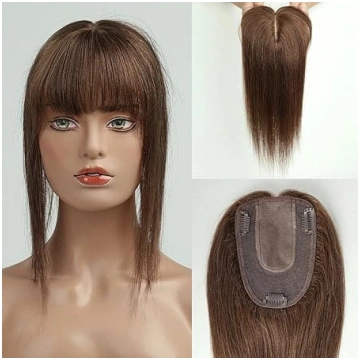 HAIRCUBE tumši brūns cilvēku matu tops sievietēm, 