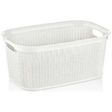 LAUNDRY BASKET 38L KNIT M-080 WHITE