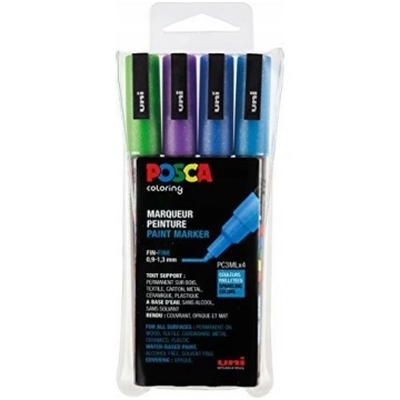 Posca zestaw markerow PC-3M 4 ass. kolory brokatow