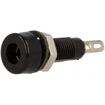 Socket | 4mm banana | 10A | 60VDC | black | nickel