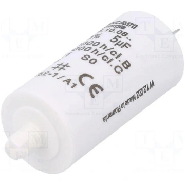 Capacitor: motors, run | 5uF | 425VAC | Ø28x55mm |