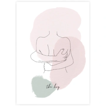 Kartīte The Hug, Pastel Line art, Liene Geidāne