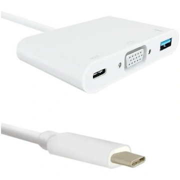 Qoltec USB-C 3.1 3-in-1 adapteris | USB 3.0 | VGA 