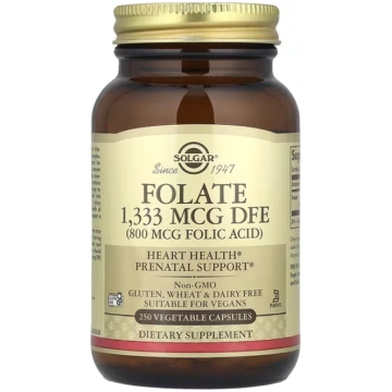 Solgar, Folate, 1,333 mcg DFE, 250 Vegetable Capsu