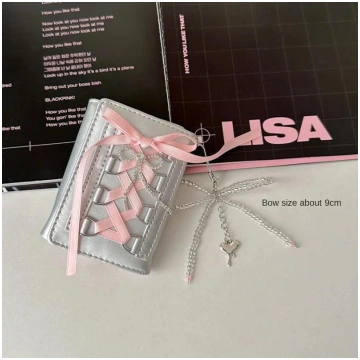 Silver Sweet Wallets for Women Y2k Strap-on Design