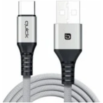 Quick QB-142 Braided USB-A / USB-C 1.5m Gray vads 