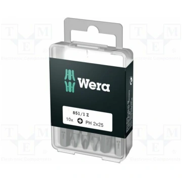 Screwdriver bit; Phillips; PH2; 1/4"; Overall len: