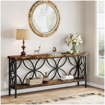 Tribesigns Console Table with Shelf, 160cm Narrow 