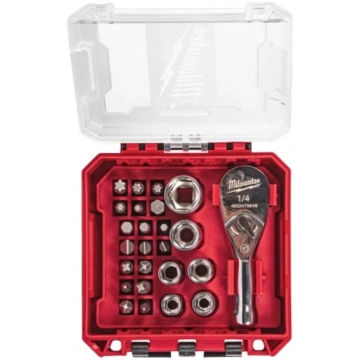 Milwaukee patronu un uzgaļu komplekts 1/4", 25 daļ