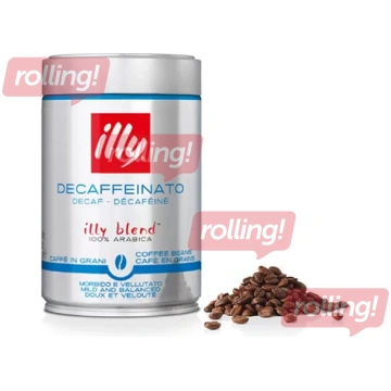 Kafijas pupiņas Illy Decaffeinated, bezkofeīna, 25