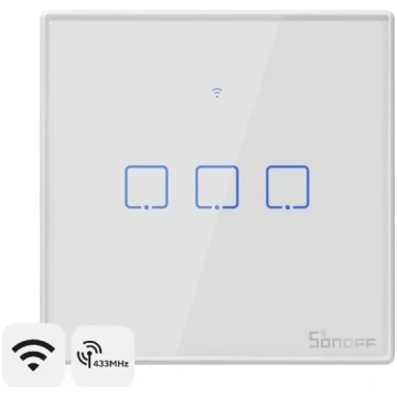 Sonoff TX T2EU3C viedais sienas slēdzis ar RF vadī