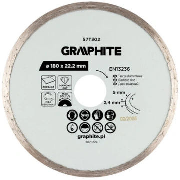 Dimanta griešanas disks 180 mm terakotas, ģipša fl