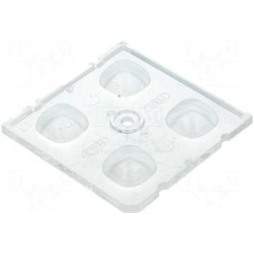 LED lens | square | transparent | H: 7.85mm | Outs